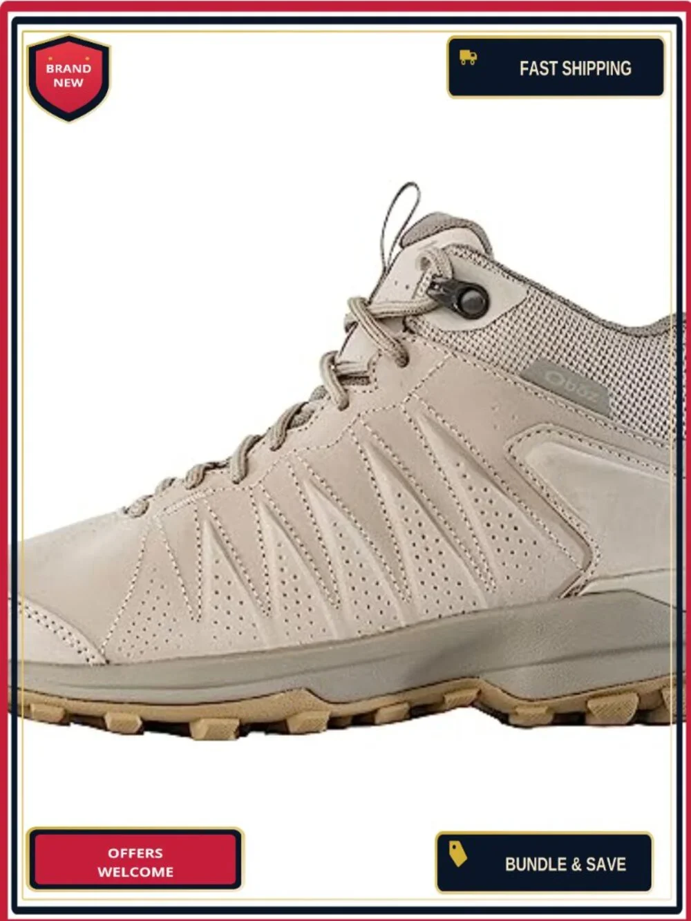 Women's Waterproof Hiking Shoes Mid Top Leather B-Dry Lightweight Outdoor